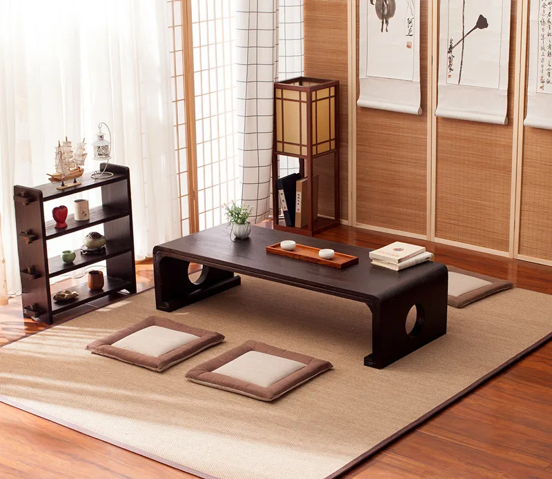 

Simple Japanese Style Solid Wood Tung Table Computer Bay Window Coffee Retro Chinese Student