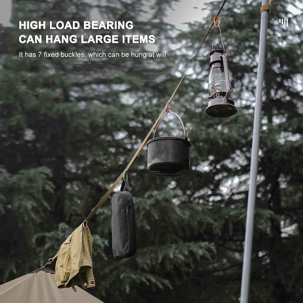 

Nylon Tent Wind Rope Multi-use Outdoor Camping Tarp Canopy Fixing Extension Rope with Buckle Hooks Tent Accessories