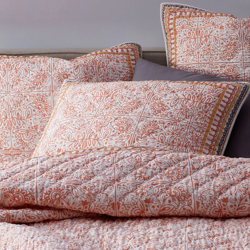 

New orange Quilted 100% cotton Bedspread Bed Cover Bed Sheet size 172x218cm /223x233cm/274x233cm blanket Pillowcases 3pcs