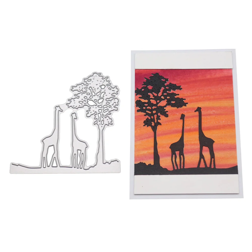 Жираф Рождественская рамка металлические режущие штампы для DIY скрапбукинга