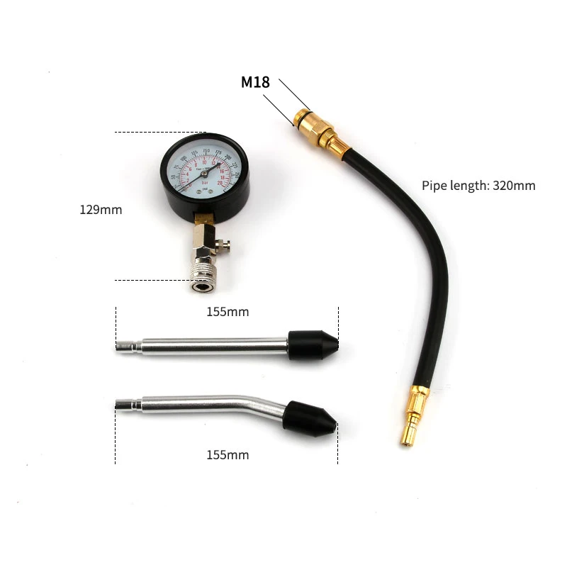 Компрессионный тестер в комплекте автомобильный бензиновый газовый двигатель