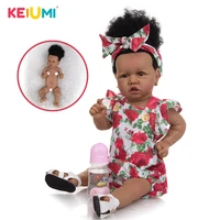 keiumi 100 handmade bonecas reborn bebe realista grande 57cm tan skin full silicone body reborn live doll bedtime playmate toy