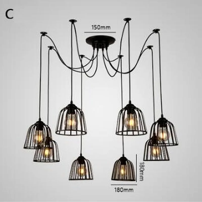 Винтажные подвесные светильники в виде паука лампа E27 промышленное освещение