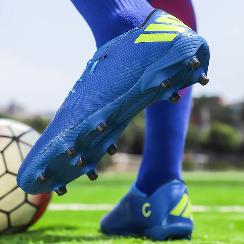 

2021 Trend Men Sneakers Men Soccer Shoes Adult Kids TF/FG High Ankle Football Boots Cleats Grass Training Sport Footwear 35-4