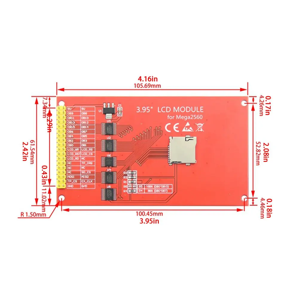 3 95 дюйма TFT SPI Серийный ЖК-экран с разрешением 480*320 ЖК-дисплей для Arduino драйвер 5 В/3