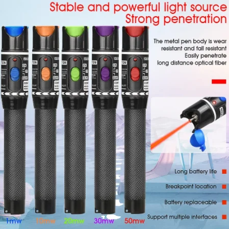 Preferential price Laser 50MW/30MW/20MW/10MW/5KM Visual Fault Locator Fiber Optic Cable Tester 10-50Km Range VFL AUA-30 |