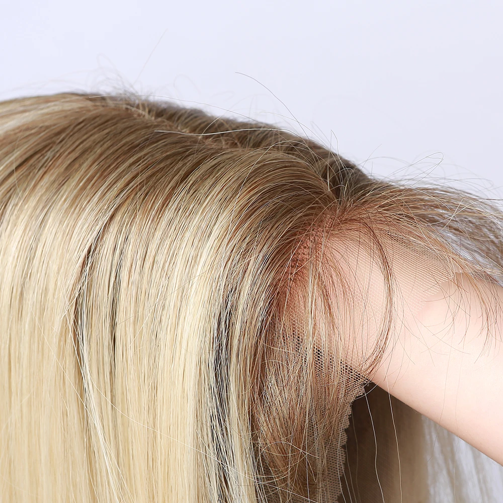 loira laço perucas de cabelo sintético para