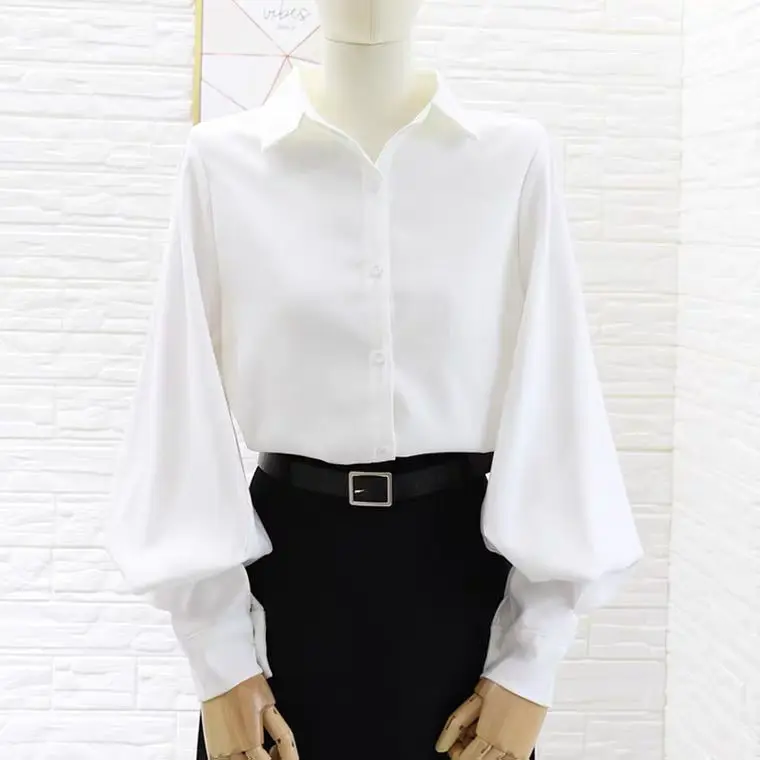 Женская блузка рубашка 2024 женский топ с рукавами Бишоп Дымчатая синяя модные