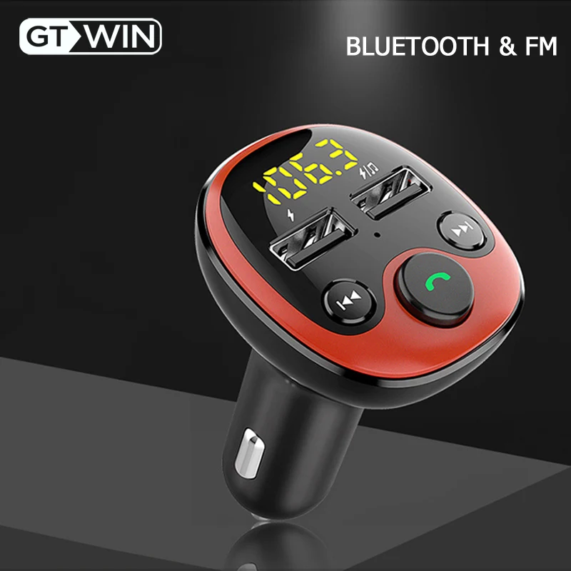 Автомобильный комплект GTWIN Bluetooth fm передатчик двойной USB 3.1A быстрое зарядное
