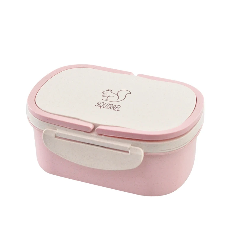 950 мл Коробка для ланча Пшеничная солома мультфильм Bento коробка двухслойный