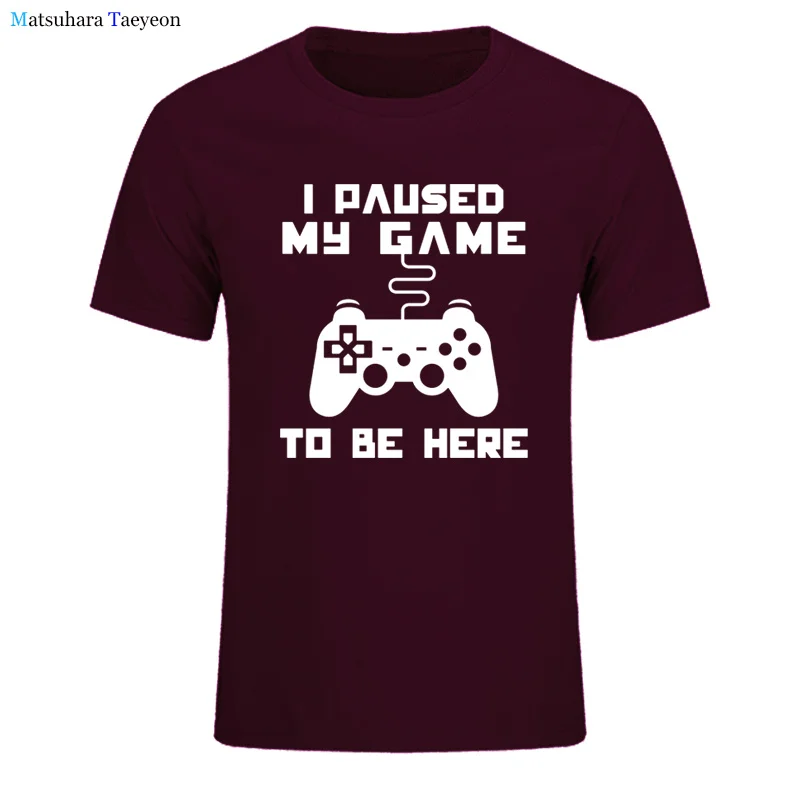 

Я приостановил свою игру, чтобы быть здесь, футболка, забавный видео геймер для мужчин, футболки, графическая новинка, Саркастические Забавн...