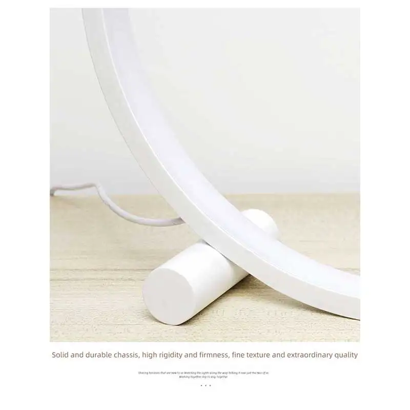 Round Table Lamp 3 Color Dimmable Night Light Touch Switch Bedside Bedroom Study Living Room LED Modern Minimalist Aluminum | Лампы и