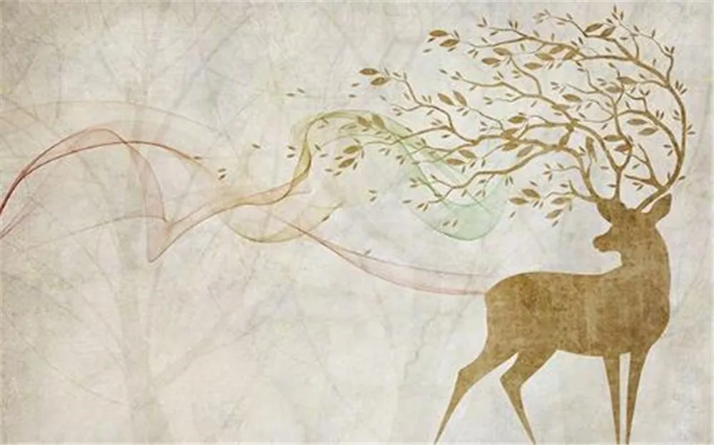 

milofi custom wallpaper mural 3d nordic atmosphere elk line art pattern living room bedroom background wall