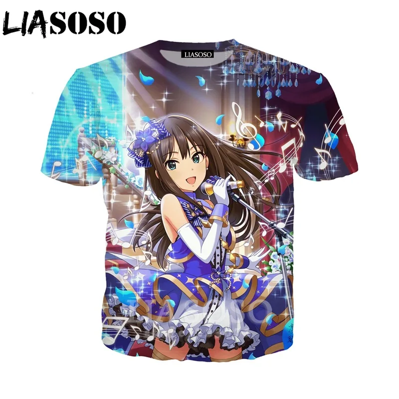 LIASOSO мужские футболки летняя 3D футболка Женские топы Idol девушка аниме певица