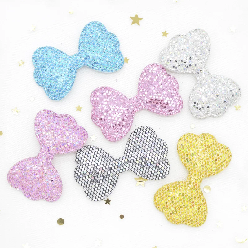 12 штук 55 мм блестящих цветных пайеток с подушечками, нашивки бабочки для украшения детских шапок, заколок и аксессуаров для волос G28.
