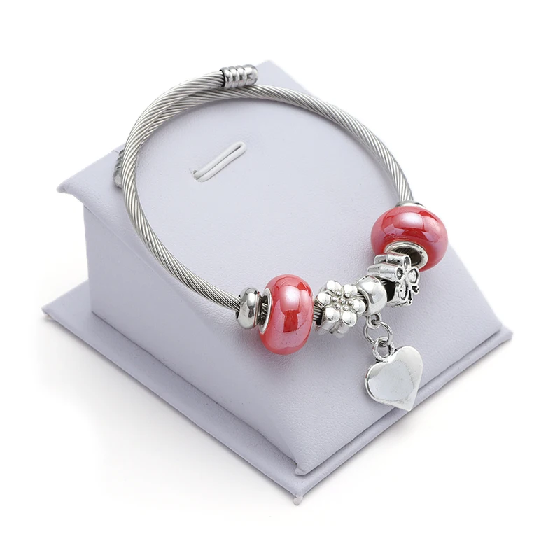 

Heart Bracelets Bangles for Women Charms Pulseras Beads fit Bracelet Crystal Beads Fashion Jewelry