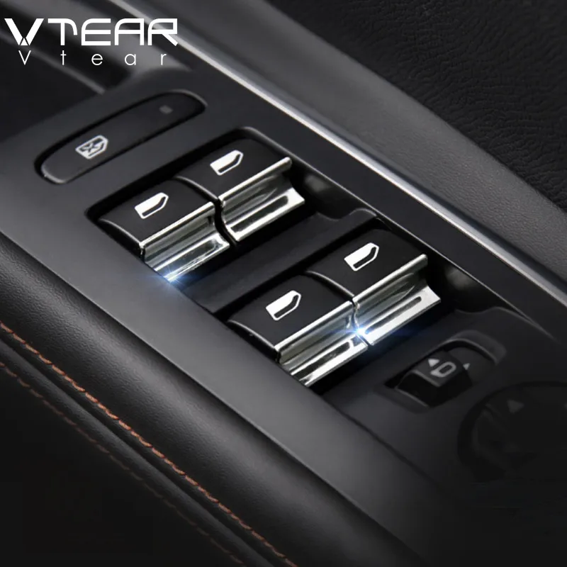 Vtear для Peugeot 3008 Peugeot 5008 хромированные аксессуары Автомобильная Кнопка подъема окна переключатель блесток TrimInterior молдинги автотовары