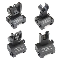 tactical troy hk style frontrear sight folding battle black iron sights set for airsoft ar 15 m16 rail sights
