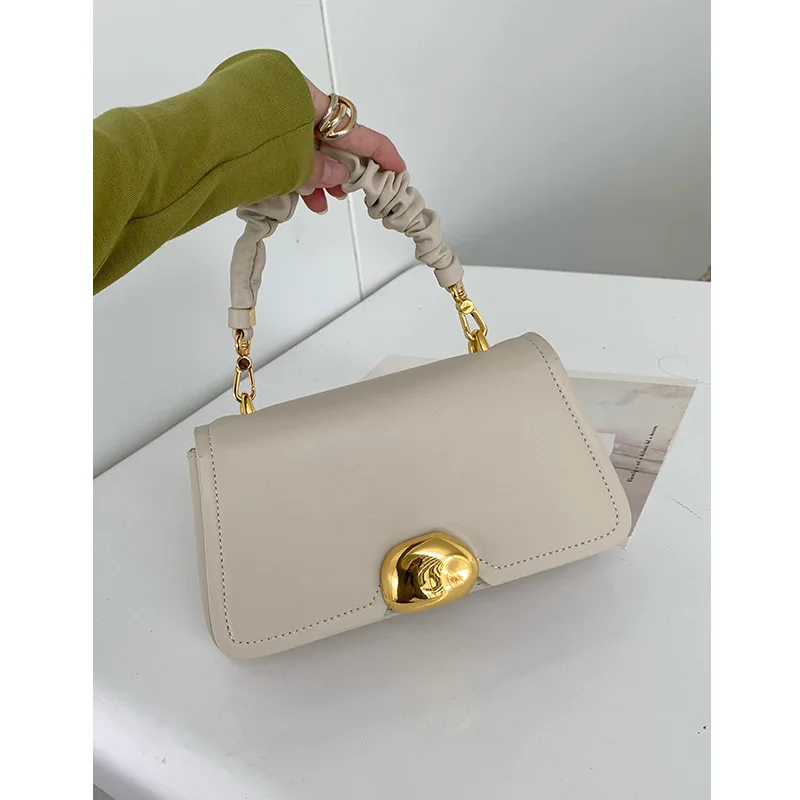 

Summer Handbags Messenger Shoulder Bag Fashion All-match Niche Fold Handbag Leather Small Square Bag Women Handbags