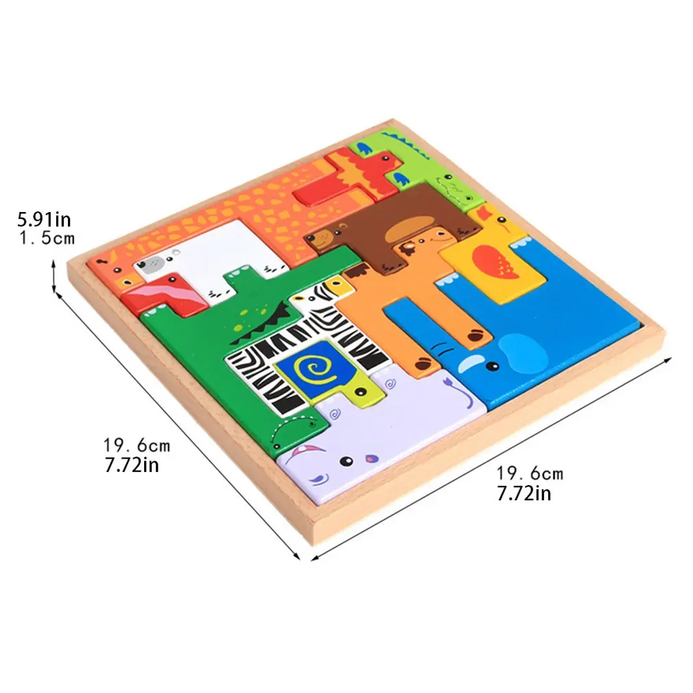 

Children'S Educational Toys, Creative Animals, Volumetric Wood Puzzle, Early Education, Intellectual Development Toys
