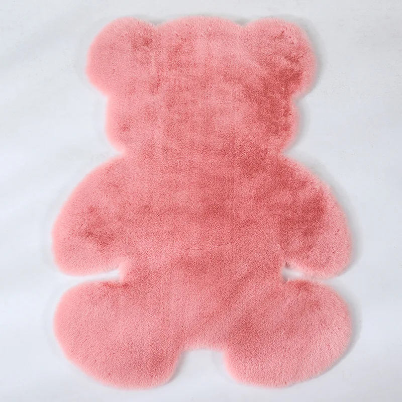 Cartoon Bear Carpet Fluffy Hairy rabbit fur Children Kids Room Plush Artificial Wool Mat Chair Cushion | Дом и сад