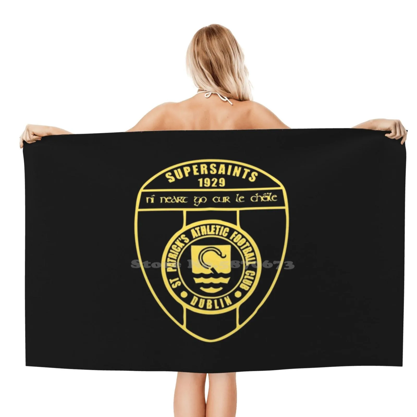 Монохромные золотые Мочалки с логотипом St Pats быстросохнущее банное полотенце