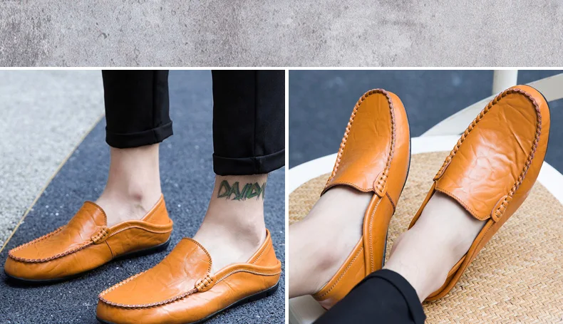 Мужские лоферы; кожаная мужская повседневная обувь; zapatos de hombre mocasines; слипоны; цвет белый, черный; сезон весна-осень; buty meskie; большие размеры 46, 47
