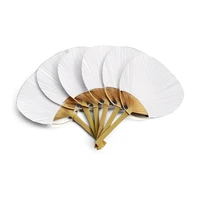 24pcslot wedding white paddle fan for wedding decoration