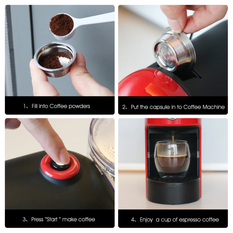 For ICafilas Refillable Stainless Steel Espresso Coffee Maker Capsule for Nespresso & LAVAZZA Machine Reusable Filter Pod | Дом и сад