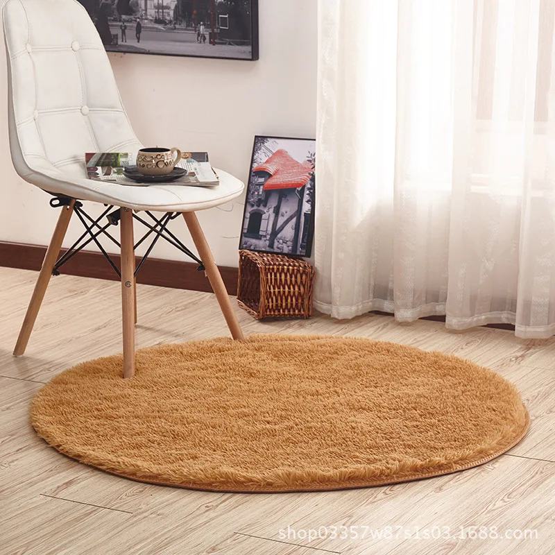 

Carpet mat 4.5 silk wool round carpet hanging basket computer chair cute bedside carpet fitness yoga mat can be customized