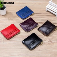 mens zero wallet leather ultra thin card bag multifunctional soft leather coin wallet mini wallet coin purse change purse