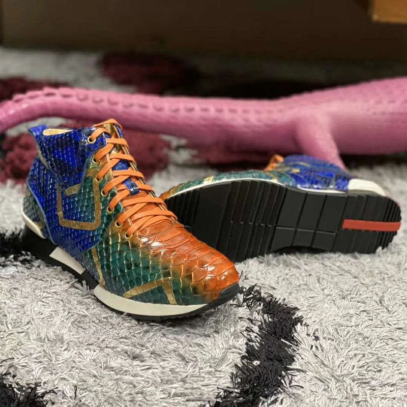 Роскошная осенне-зимняя спортивная обувь ручной работы мужские кроссовки из