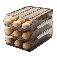 egg storage box household kitchen portable egg refrigerator fresh box transparent plastic double layer egg tray practical holde