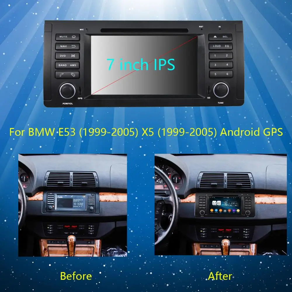 Автомобильный мультимедийный проигрыватель IPS 7 "8 ядер 4 Гб + 64 ГБ Android 9 0 DVD