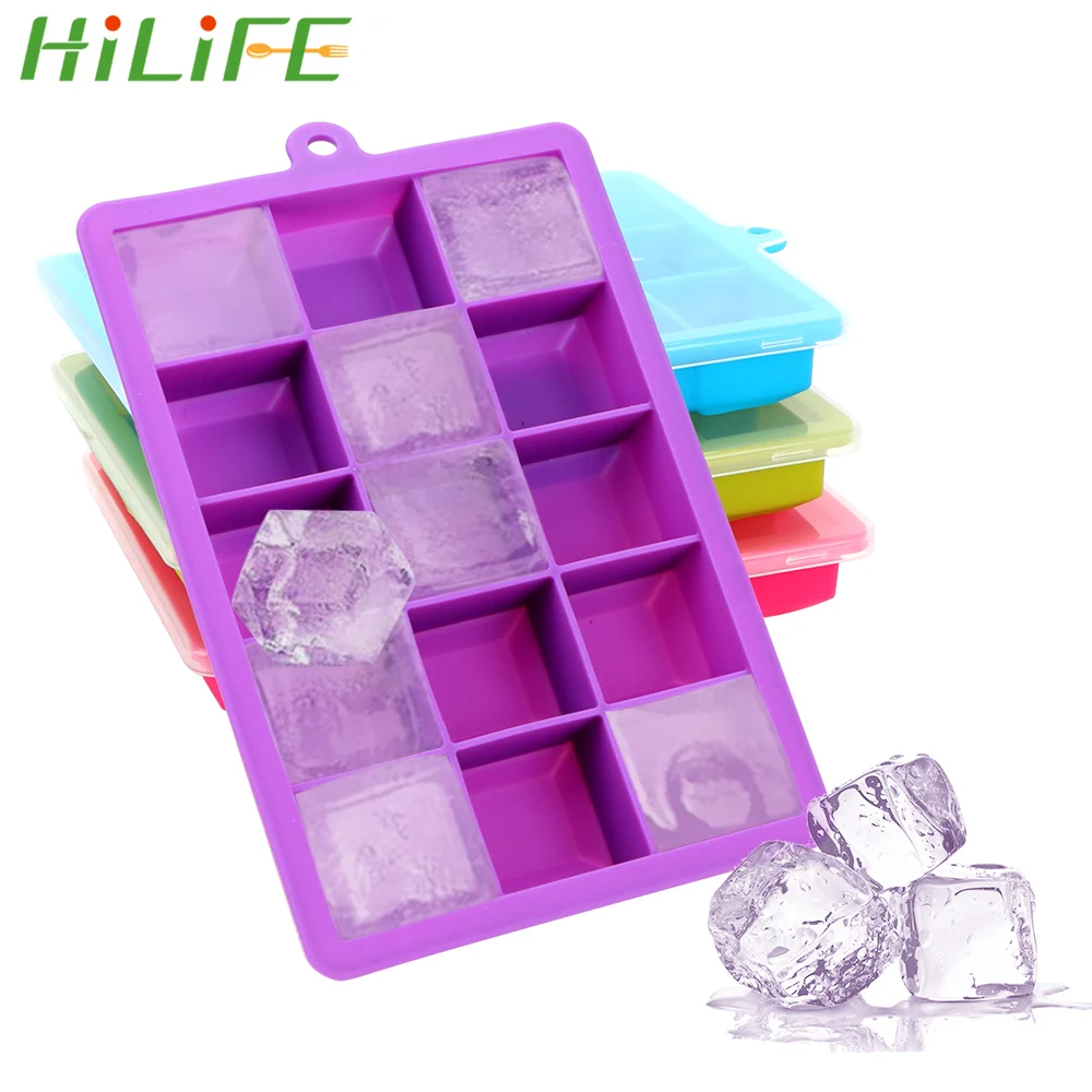 

HILIFE квадратный лоток для виски с 15 отверстиями, форма для мороженого своими руками, вечерние инструменты для пудинга, силиконовая форма для ...