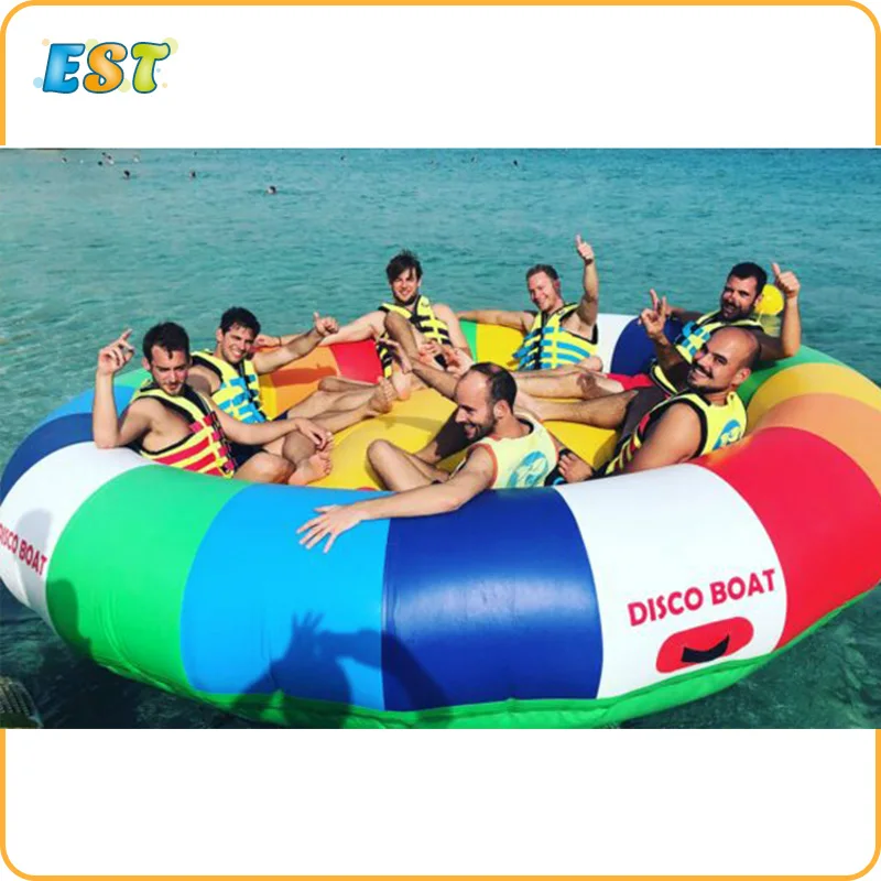Cheap Price 12 Seats Commercial Tube Inflatable Flying Disco Water Sport Boat For Sale | Surfing Accessories