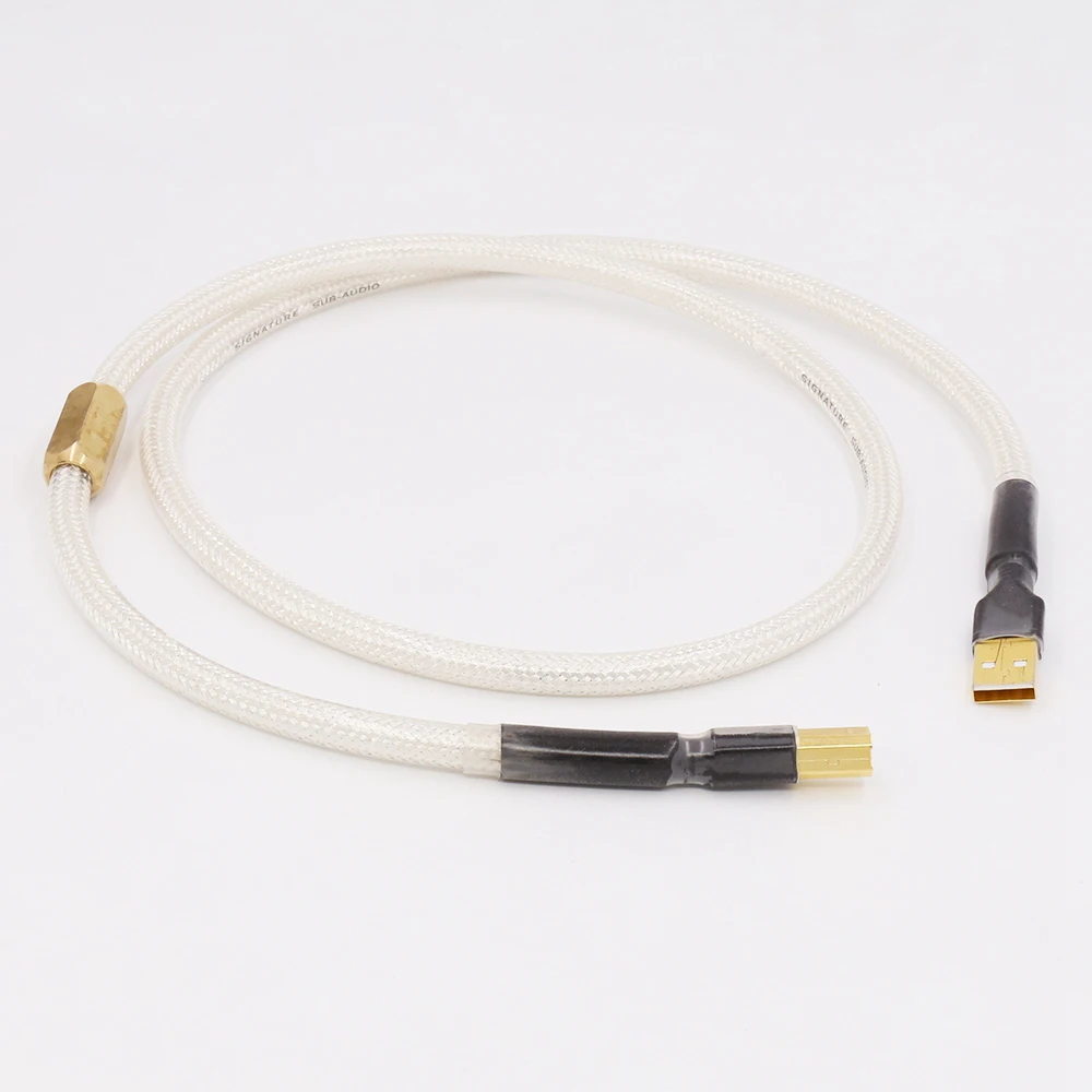 Посеребренный Hi Fi USB аудиокабель Preffair x407 Pcs QED с разъемами A B высокое качество 6N OCC