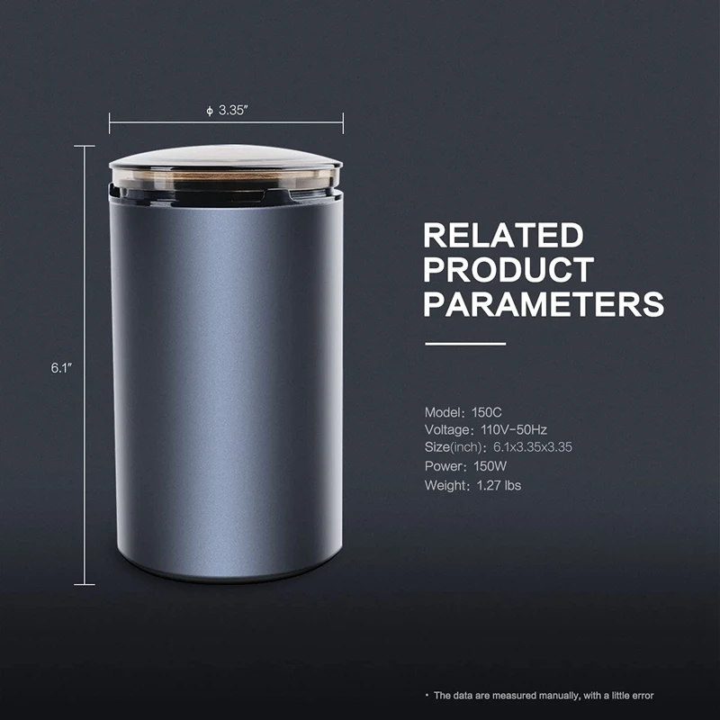 

Spice Blade Grinder Aluminum Shell Grain Mills for Coffee Herbs with Detachable Power Cord and Cleaning Brush -US Plug