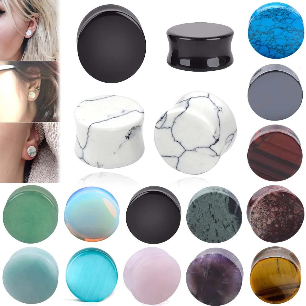 Комплект из 2 предметов камень ухо Вилки датчики серьги Для женщин мужчин штекер