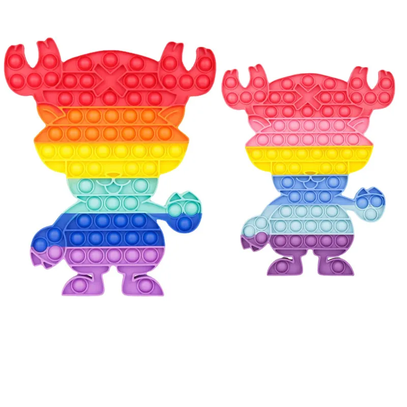 

One Piece Joba Pop It Fidget Stress Squeeze Silicone Rainbow Bubble Antistress Children Sensory Simple Dimple Toy Relieve Autism