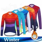 Новая женская велосипедная Джерси с длинным рукавом, зимняя куртка, одежда для команды, Теплая Флисовая одежда, велосипедная одежда, горный Свитшот