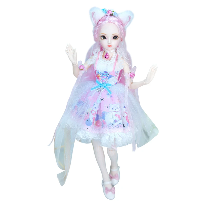 1/4 BJD Dairy Queen name by Rebecca pink hair механический шарнир розовый милый кот одежда обувь 45