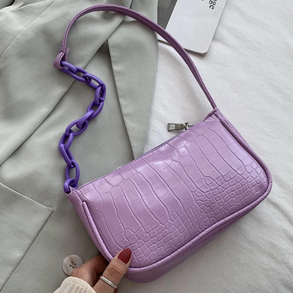 

Новинка 2020, сумка на плечо в подмышку с узором под крокодила, дизайнерские кожаные сумки через плечо с цепочкой, женская сумка-мессенджер, же...