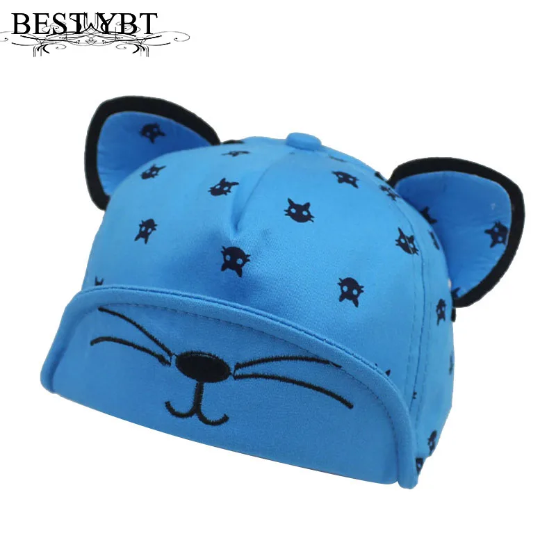 

Cartoon Cat Baby Summer Children's Hat Lovely Ears Baseball Caps Child Girl Boy Hat Cotton Prints Hat Baby Children's Caps