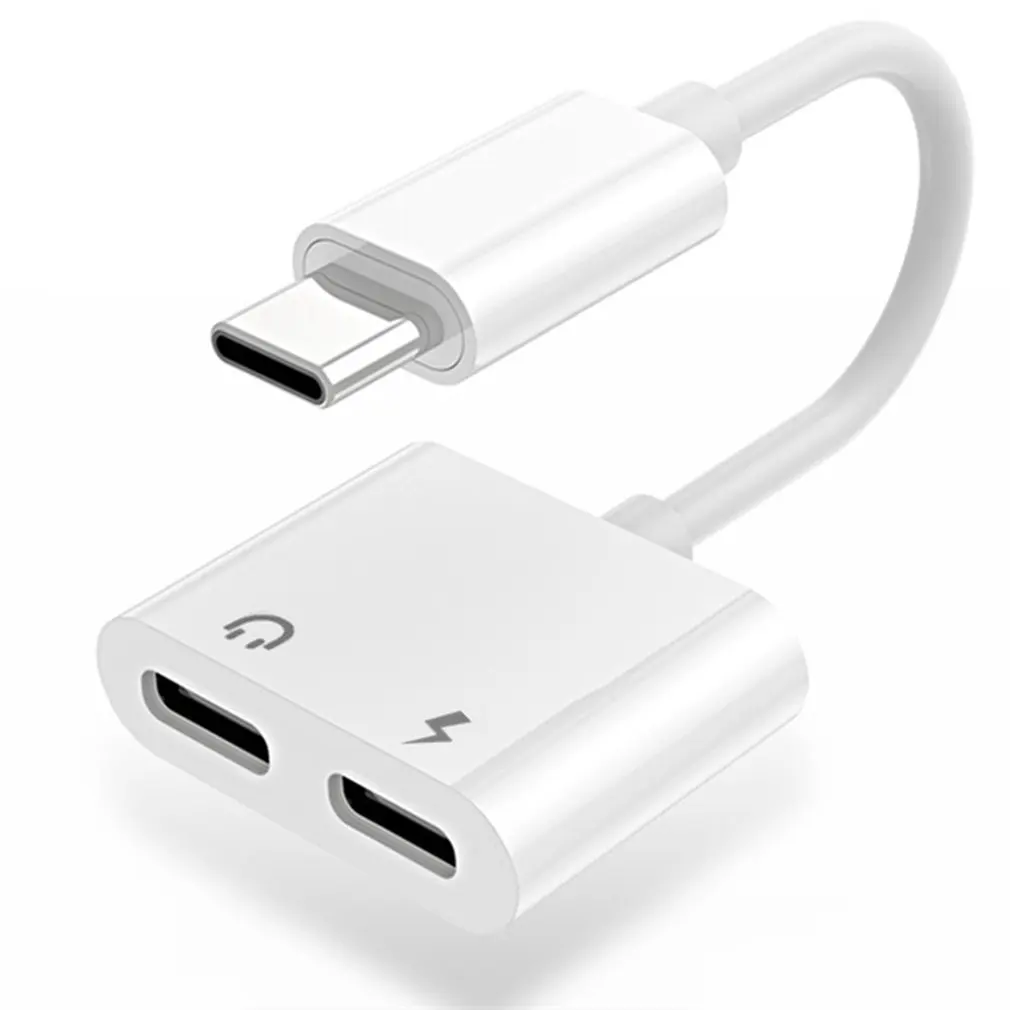 

Audio Adapter USB-C To USB-C+USB-C Two In One Portable Audio Adapter TPE Wire TID Certified USB-C Terminal