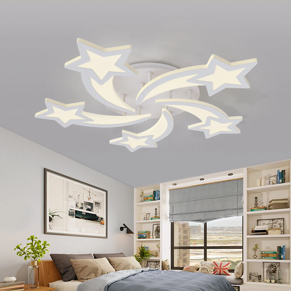 Светодиодный светильник Современная Звездная Люстра для гостиной спальни пульт