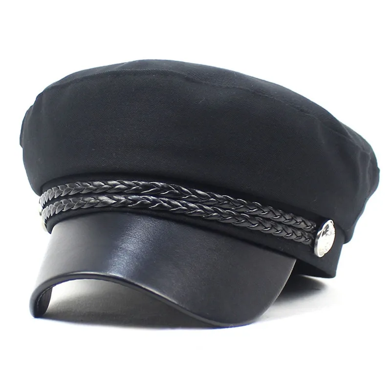 

Женский однотонный берет из 2021 хлопка, простая повседневная восьмиугольная шапка на осень и зиму, шапка художника Джокера 08