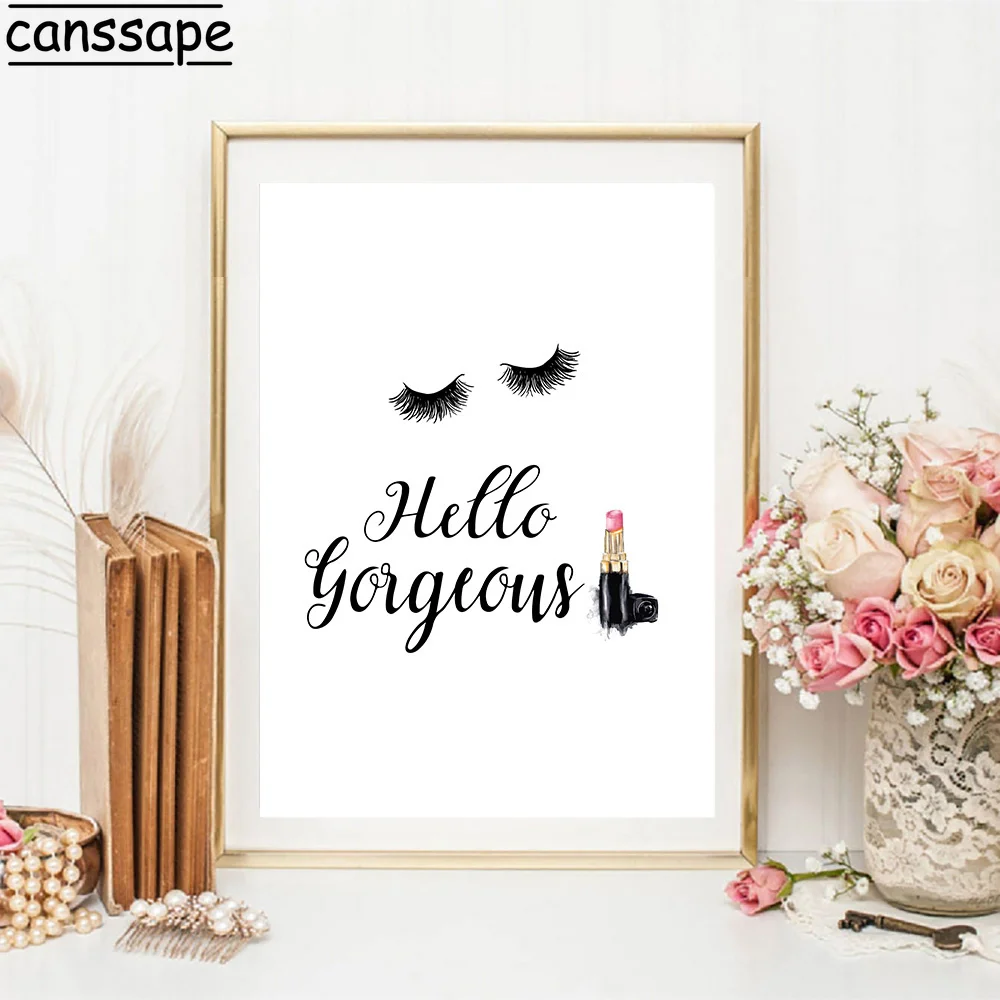 Модные постеры и принты для макияжа настенное художественное изображение помады