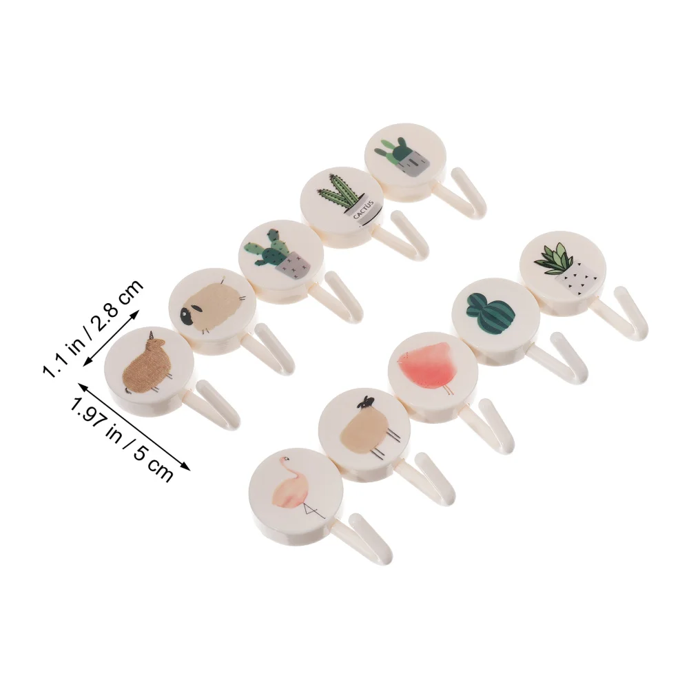 

10pcs Wall-Mounted Hooks Non-marking Punch Free Wall Hooks Home Hooks