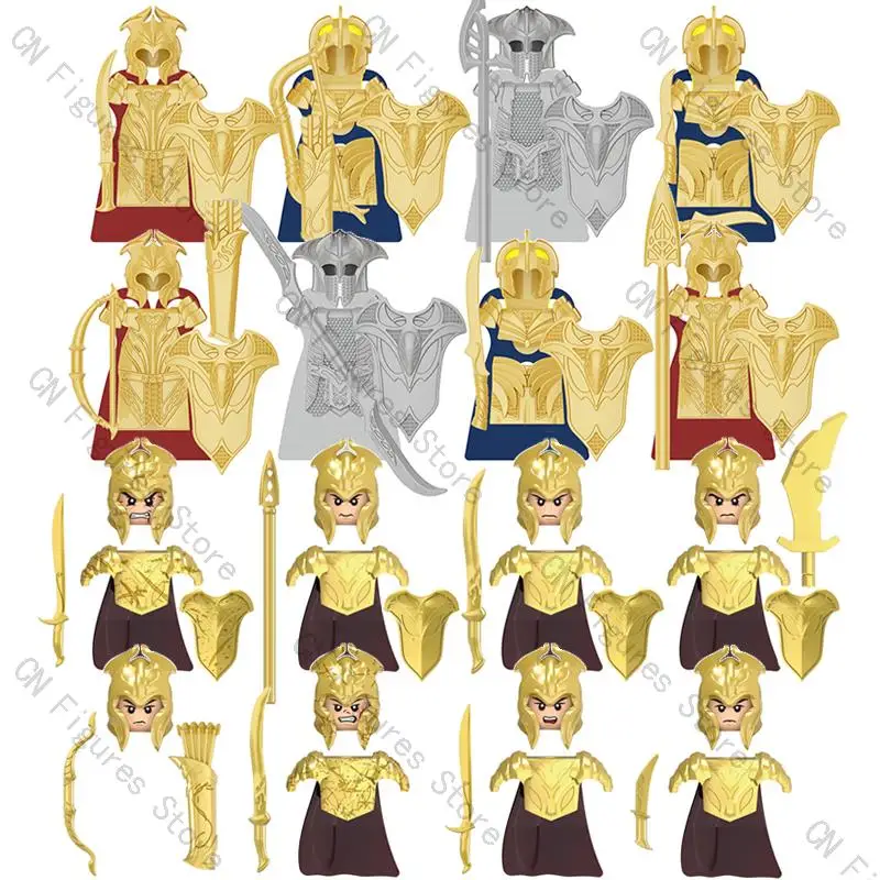 Одиночная продажа средневековый рыцарь эльфы фигурки воинов строительные блоки